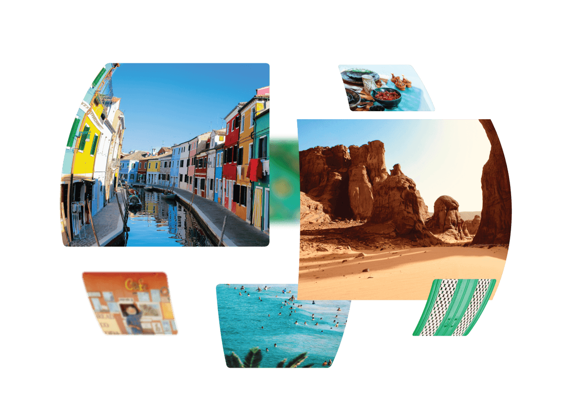 images in a globe shape