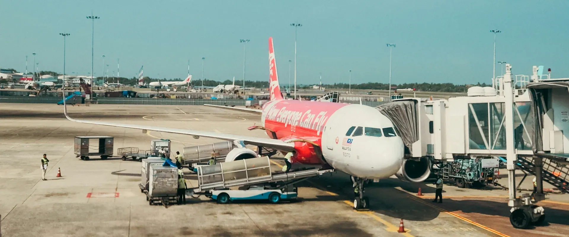 AirAsia plane waits for passengers to board